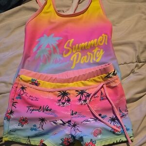 !!. Girls XL (5-6 Years)  Swim Set - Pink and Yellow